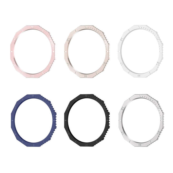 For Samsung Galaxy Watch6 Classic 43mm R950 Solid Color Watch Time Steel Bezel Ring(Silver)