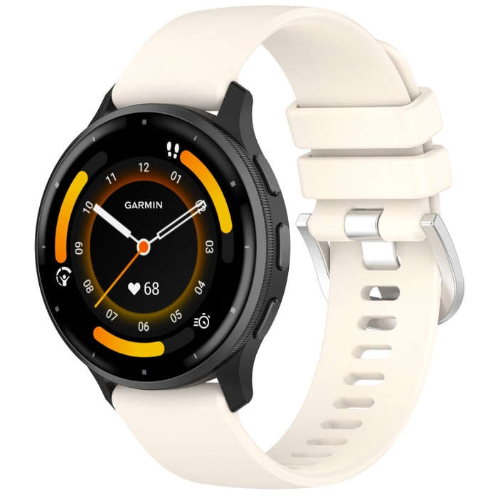 For Garmin Venu 3 Liquid Glossy Silver Buckle Silicone Watch Band(Starlight Color)