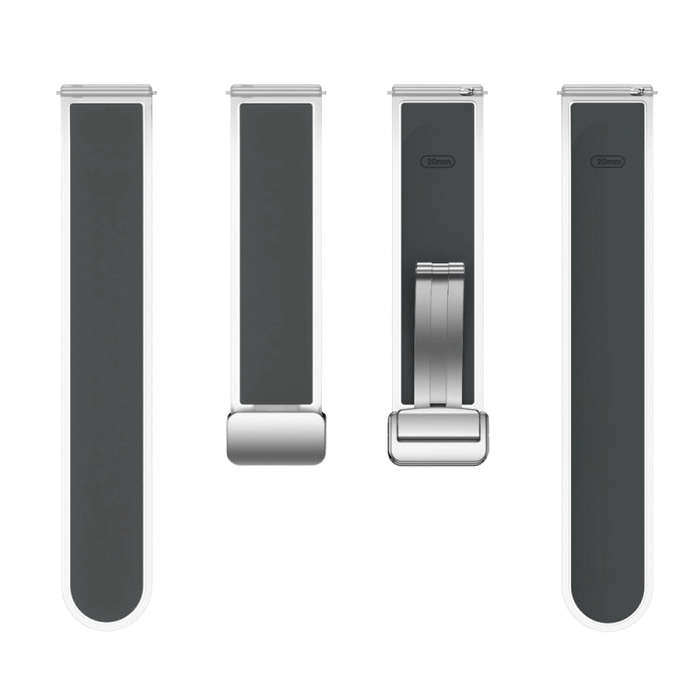 For Samsung Galaxy Watch6 / 5 / 4 Translucent Magnetic Silver Buckle Silicone Watch Band(Space Grey)