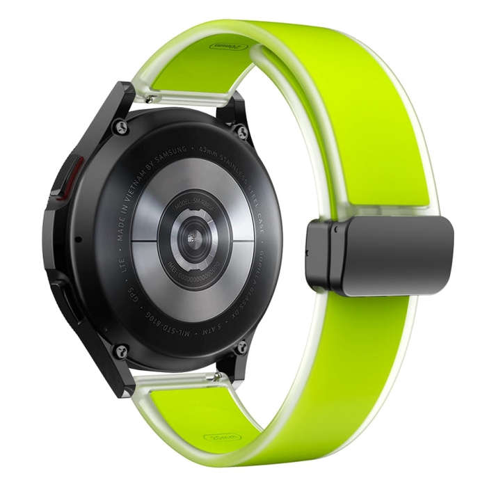 For Samsung Galaxy Watch6 / 5 / 4 Translucent Magnetic Black Buckle Silicone Watch Band(Green)