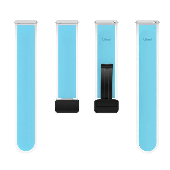 For Samsung Galaxy Watch6 / 5 / 4 Translucent Magnetic Black Buckle Silicone Watch Band(Tiffany B...