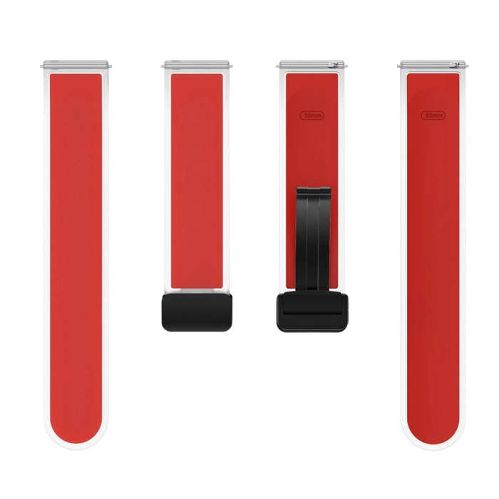 For Samsung Galaxy Watch6 / 5 / 4 Translucent Magnetic Black Buckle Silicone Watch Band(Red)