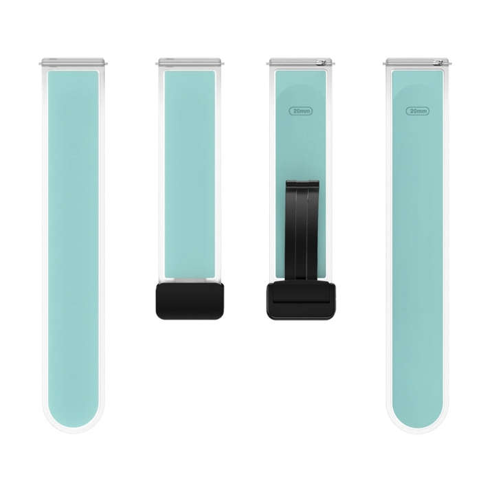For Samsung Galaxy Watch6 / 5 / 4 Translucent Magnetic Black Buckle Silicone Watch Band(Light Green)