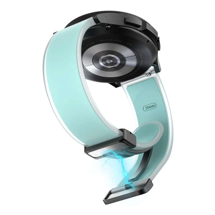 For Samsung Galaxy Watch6 / 5 / 4 Translucent Magnetic Black Buckle Silicone Watch Band(Light Green)