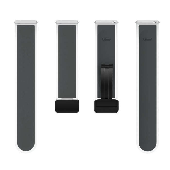 For Samsung Galaxy Watch6 / 5 / 4 Translucent Magnetic Black Buckle Silicone Watch Band(Space Grey)
