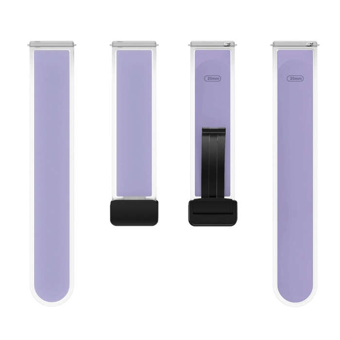 For Samsung Galaxy Watch6 / 5 / 4 Translucent Magnetic Black Buckle Silicone Watch Band(Purple)