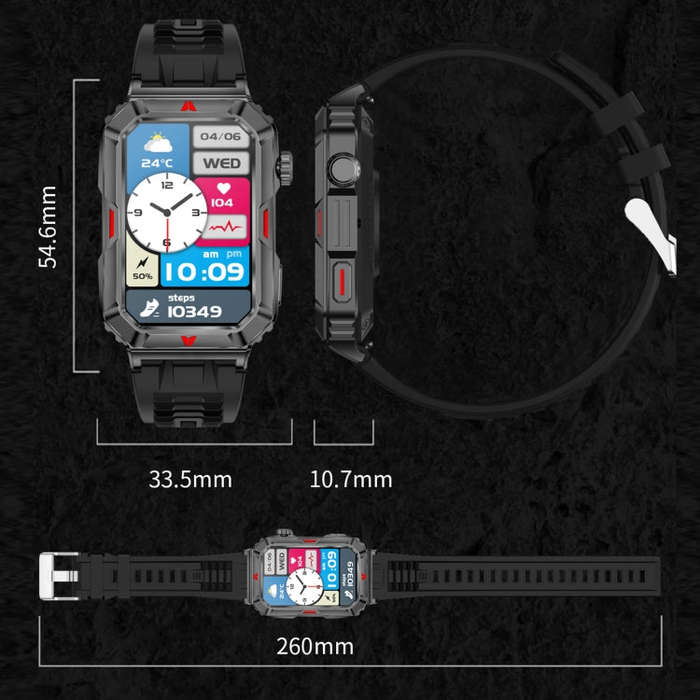 CF26 1.57inch BT5.2 Smart Bracelet Support Sleep Detection, Style:Silicone Strap(Silver)