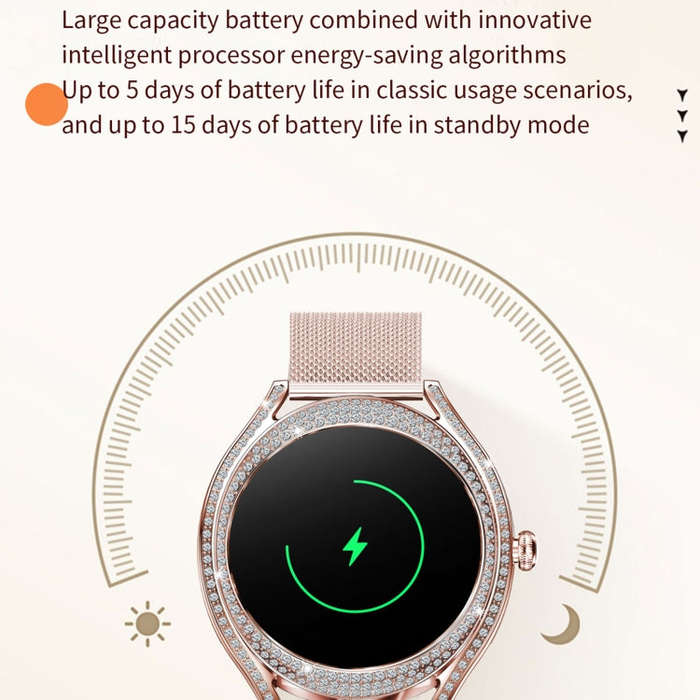 V66 1.28inch BT5.0 Smart Watch Support Heart Rate/ Sleep Detection, Style:Silicone Strap(Black)