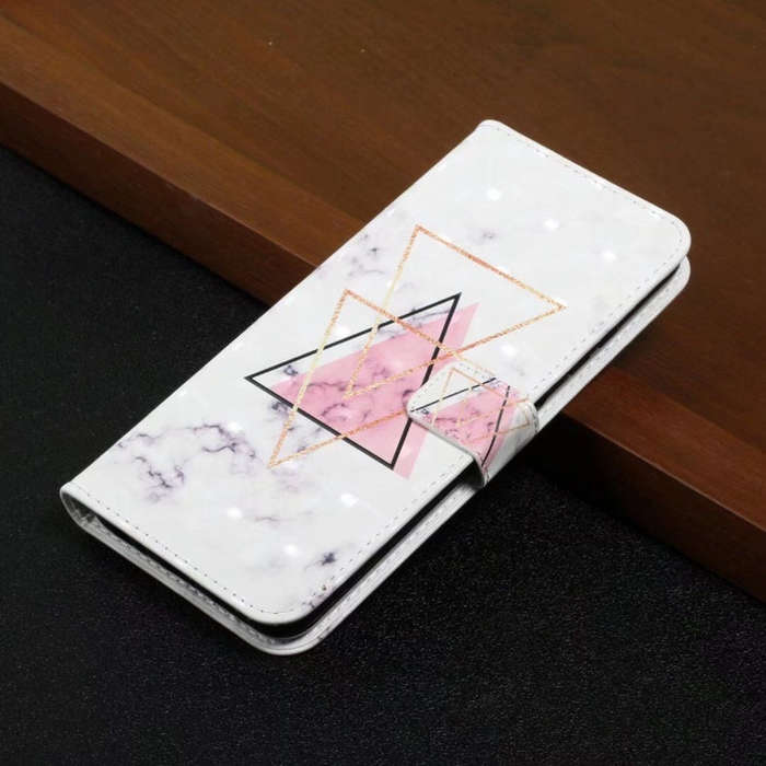 For Motorola Edge 50 5G Oil Embossed 3D Drawing Leather Phone Case(Triangular Marble)