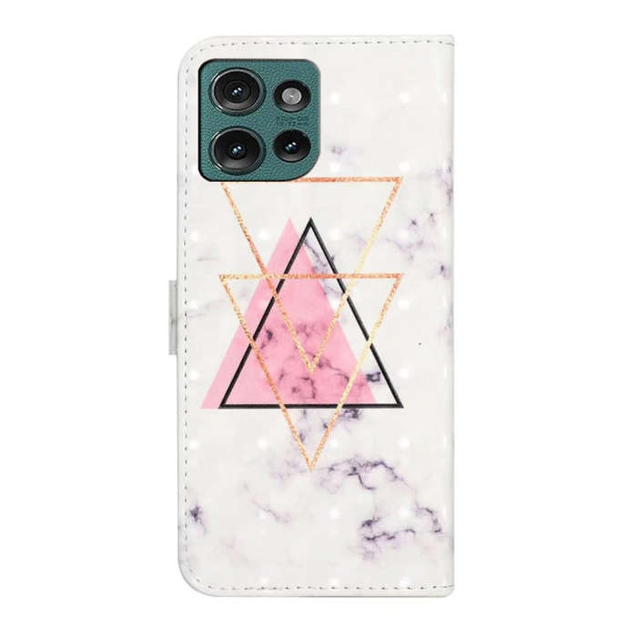 For Motorola Edge 50 5G Oil Embossed 3D Drawing Leather Phone Case(Triangular Marble)