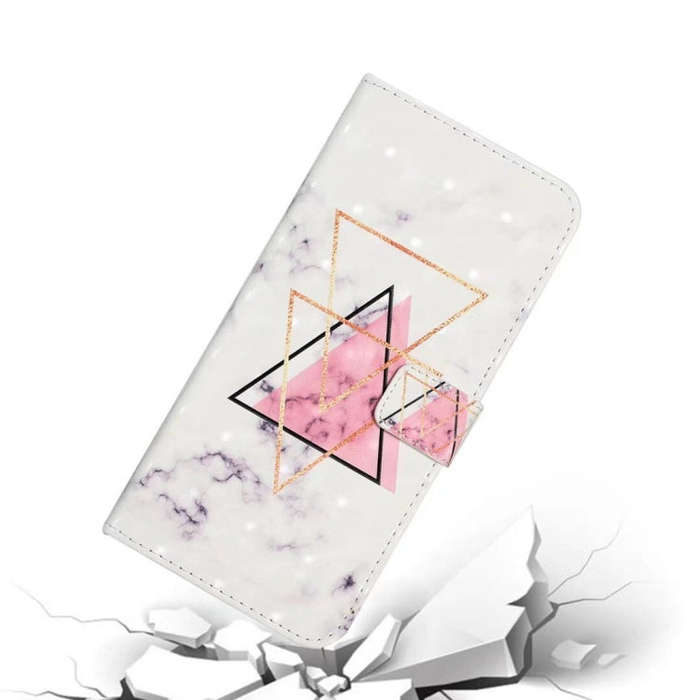 For Motorola Edge 50 5G Oil Embossed 3D Drawing Leather Phone Case(Triangular Marble)