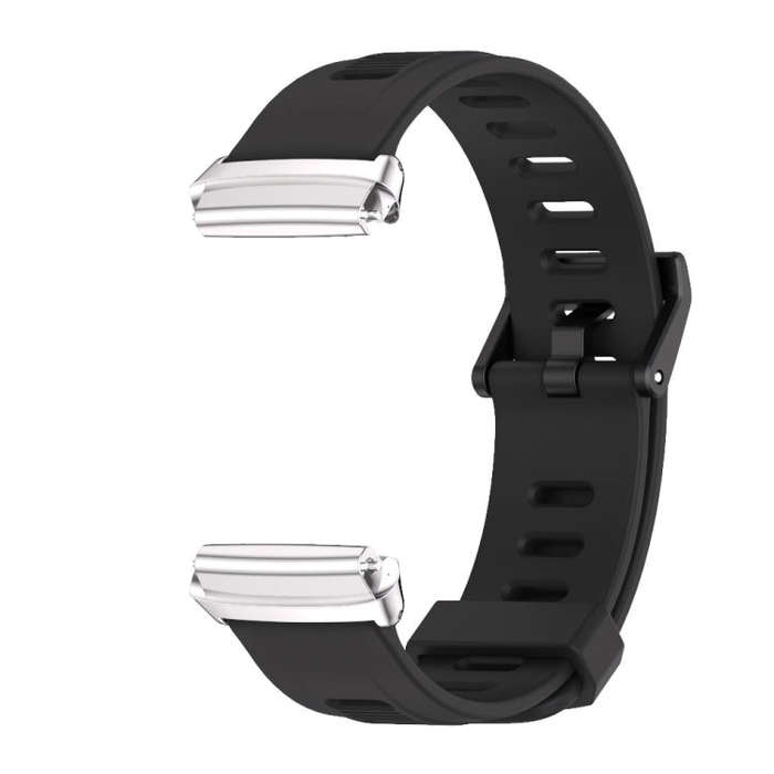 For Redmi Watch 3 Lite / Watch 3 Active Mijobs Flat Hole Breathable TPU Watch Band(Black+Silver)