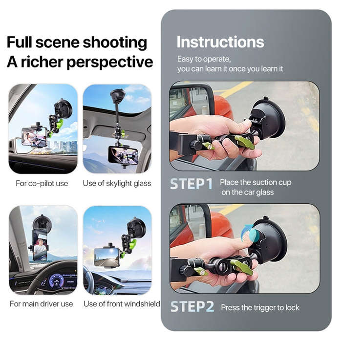 Single Suction Cup Pea Clamp Arm Holder 33cm with Knob Phone Clamp