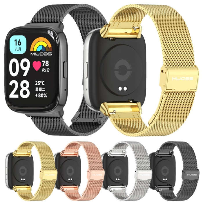 For Redmi Watch 3 Lite / Watch 3 Active Mijobs Milan Buckle Metal Watch Band(Silver)