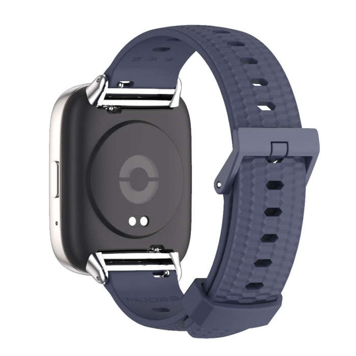 For Redmi Watch 3 Lite / Watch 3 Active Mijobs Honeycomb Texture TPU Watch Band(Midnight Blue Sil...