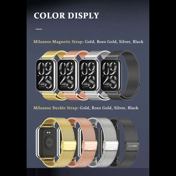 For Xiaomi Smart Band 9 Pro / 8 Pro Mijobs Milan Magnetic Stainless Steel Watch Band(Black)
