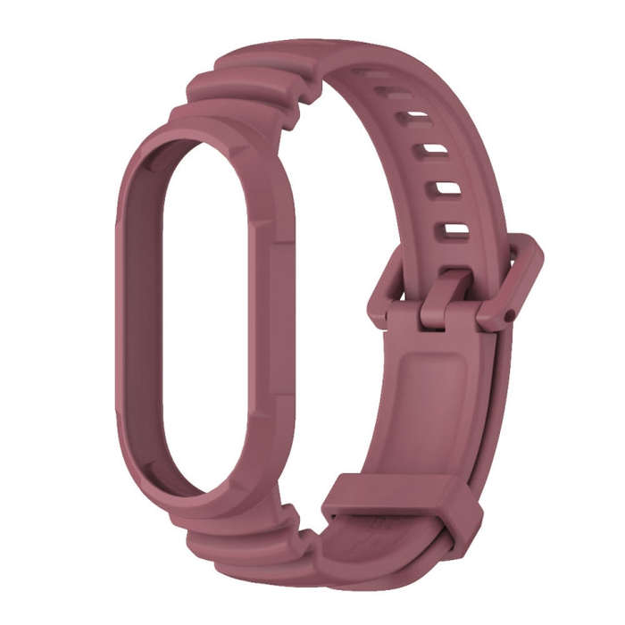 For Xiaomi Mi Band 8 MIJOBS GS Unibody Solid Color Sports Watch Band(Wine Red)