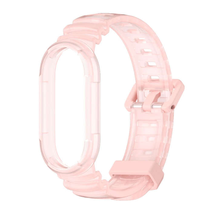 For Xiaomi Mi Band 8 MIJOBS GS Unibody Clear Color Sports Watch Band(Pink)