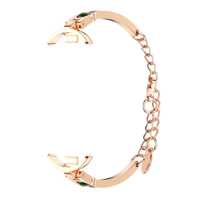 For Xiaomi Smart Band 10 / 9 / 8 Mijobs Ruyi Beauty Bracelet Watch Band(Rose Gold Green)