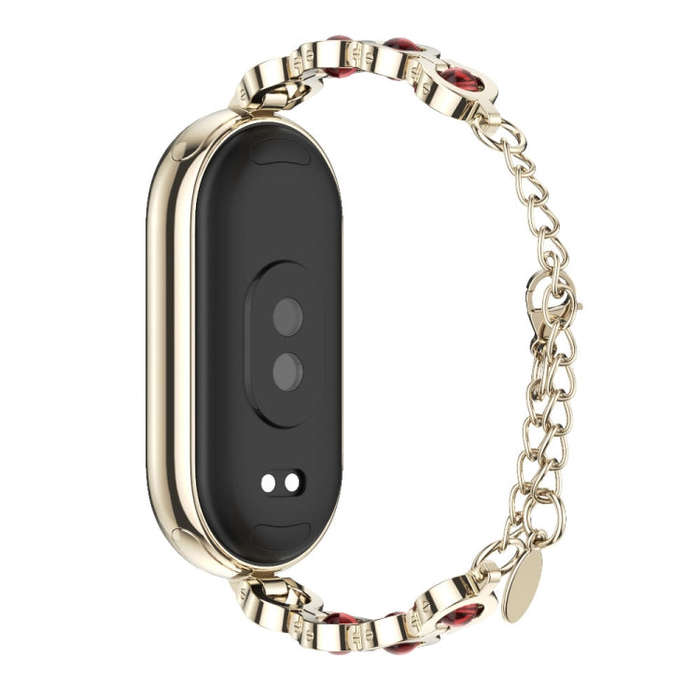 For Xiaomi Smart Band 10 / 9 / 8 Mijobs Mermaid Beauty Bracelet Watch Band(Light Gold Red)
