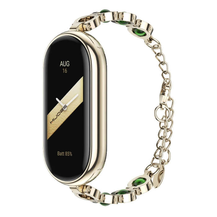 For Xiaomi Smart Band 10 / 9 / 8 Mijobs Mermaid Beauty Bracelet Watch Band(Light Gold Green)