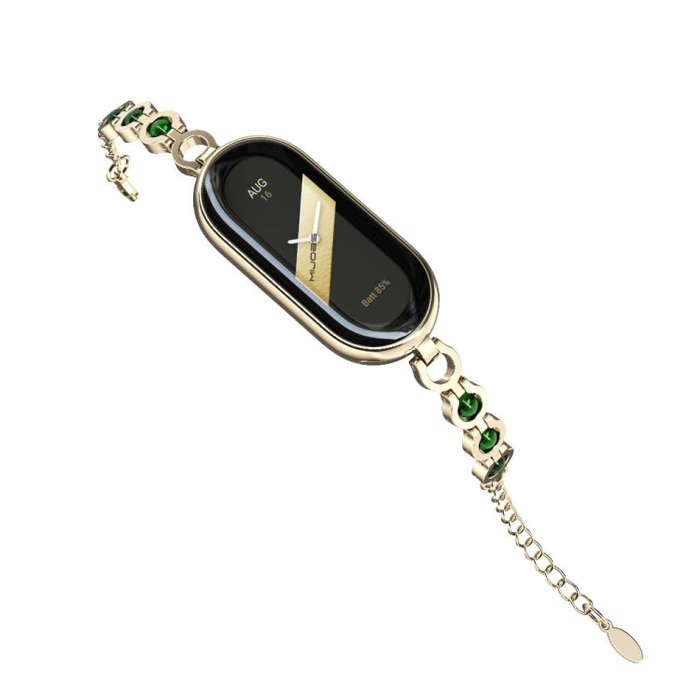 For Xiaomi Smart Band 10 / 9 / 8 Mijobs Mermaid Beauty Bracelet Watch Band(Light Gold Green)