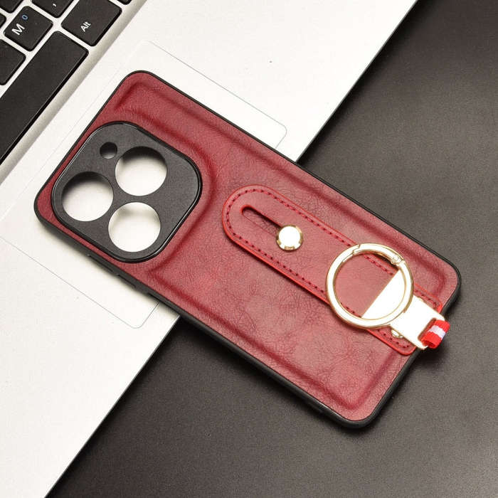 For Infinix Smart 8 Plus / Smart 8 Pro Wristband Leather Back Phone Case(Red)