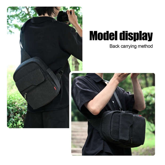 Cwatcun D93 Camera Bag Canvas Shoulder Bag, Size:19.5 x 13.5 x 25cm Black