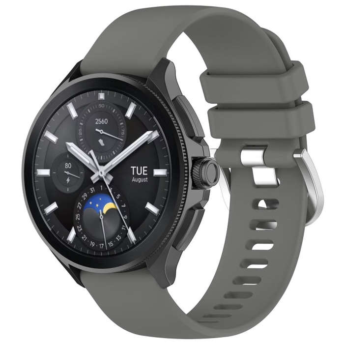 For Huawei Watch 2 Pro / Honor Watch 4 Pro Liquid Glossy Silver Buckle Silicone Watch Band(Dark G...