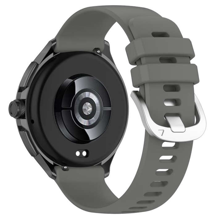 For Huawei Watch 2 Pro / Honor Watch 4 Pro Liquid Glossy Silver Buckle Silicone Watch Band(Dark G...