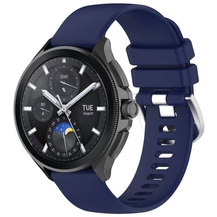 For Huawei Watch 2 Pro / Honor Watch 4 Pro Liquid Glossy Silver Buckle Silicone Watch Band(Dark B...