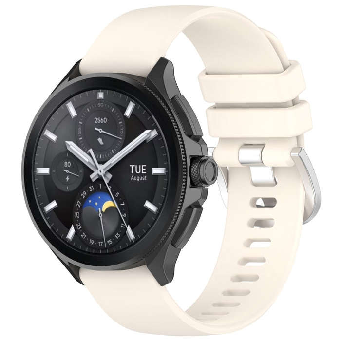 For Huawei Watch 2 Pro / Honor Watch 4 Pro Liquid Glossy Silver Buckle Silicone Watch Band(Starli...