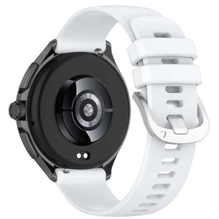 For Huawei Watch 2 Pro / Honor Watch 4 Pro Liquid Glossy Silver Buckle Silicone Watch Band(White)