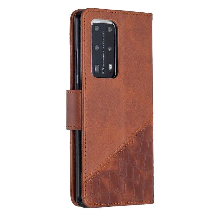 For Huawei P40 Pro Matching Color Crocodile Texture Horizontal Flip PU Leather Case with Wallet &...