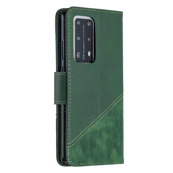 For Huawei P40 Pro Matching Color Crocodile Texture Horizontal Flip PU Leather Case with Wallet &...