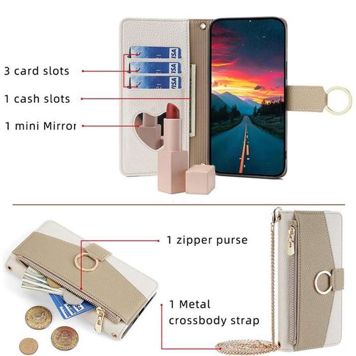 For Honor X8c 4G Crossbody Litchi Texture Leather Phone Case(White)