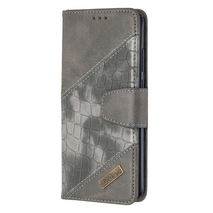 For Huawei Y6(2019) Matching Color Crocodile Texture Horizontal Flip PU Leather Case with Wallet ...