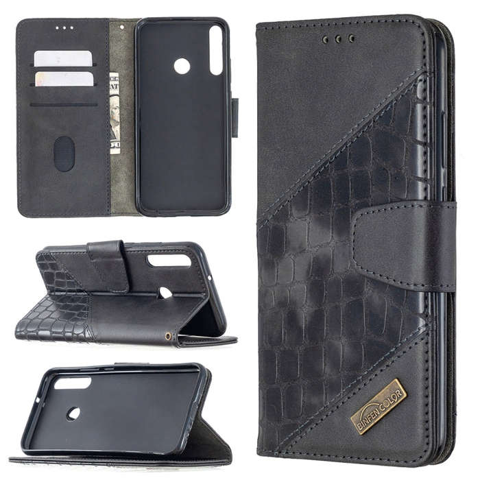 For Huawei Y7P Matching Color Crocodile Texture Horizontal Flip PU Leather Case with Wallet & Hol...