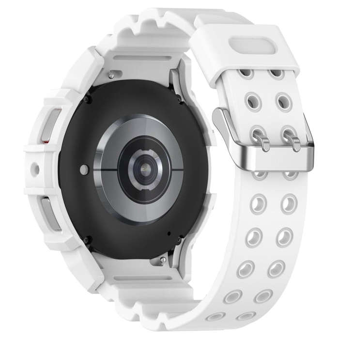 For Samsung Galaxy Watch 6 40mm Armor Silicone Watch Band + Watch Case Set(White)