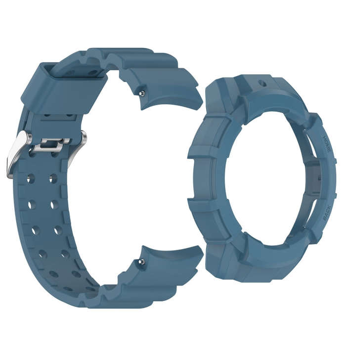 For Samsung Galaxy Watch 6 40mm Armor Silicone Watch Band + Watch Case Set(Blue)