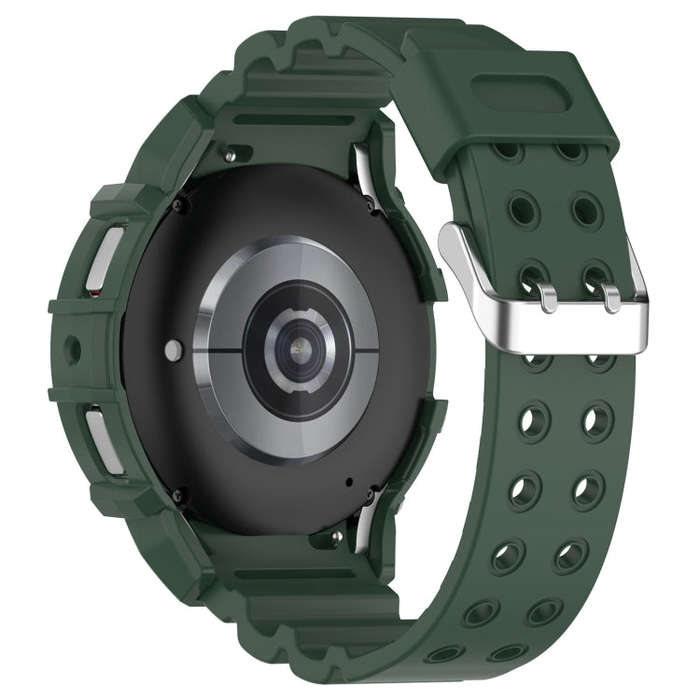 For Samsung Galaxy Watch 6 40mm Armor Silicone Watch Band + Watch Case Set(Green)