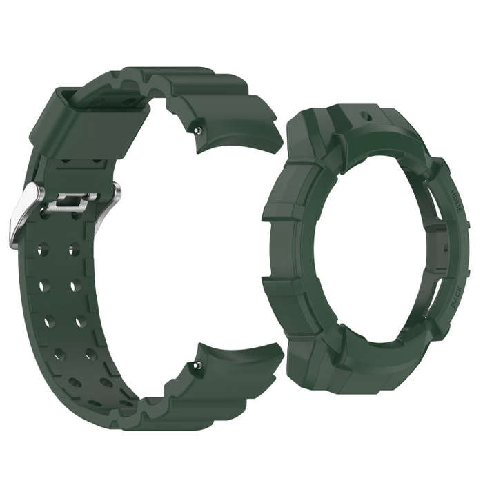 For Samsung Galaxy Watch 6 40mm Armor Silicone Watch Band + Watch Case Set(Green)