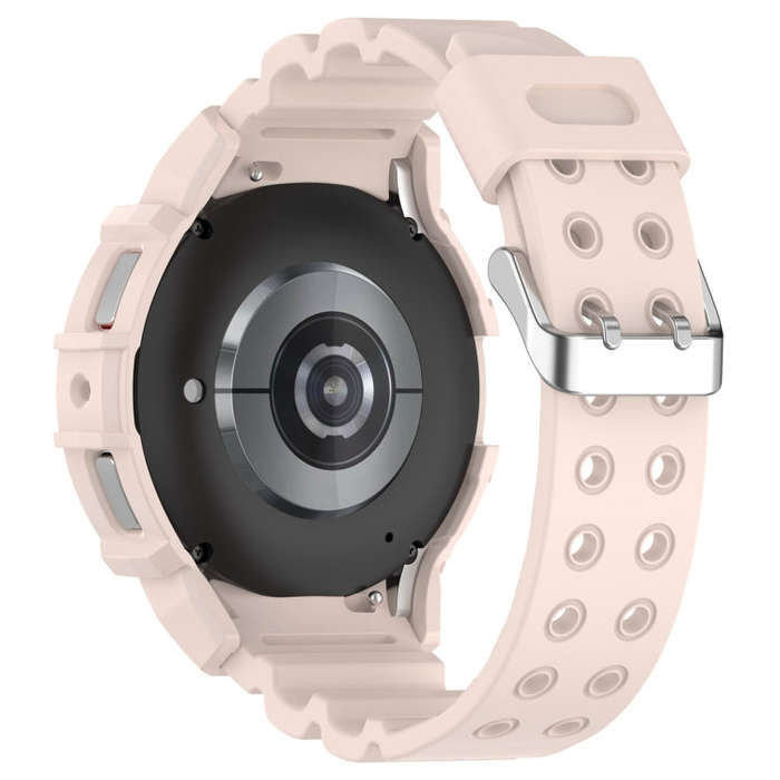 For Samsung Galaxy Watch 6 40mm Armor Silicone Watch Band + Watch Case Set(Pink)