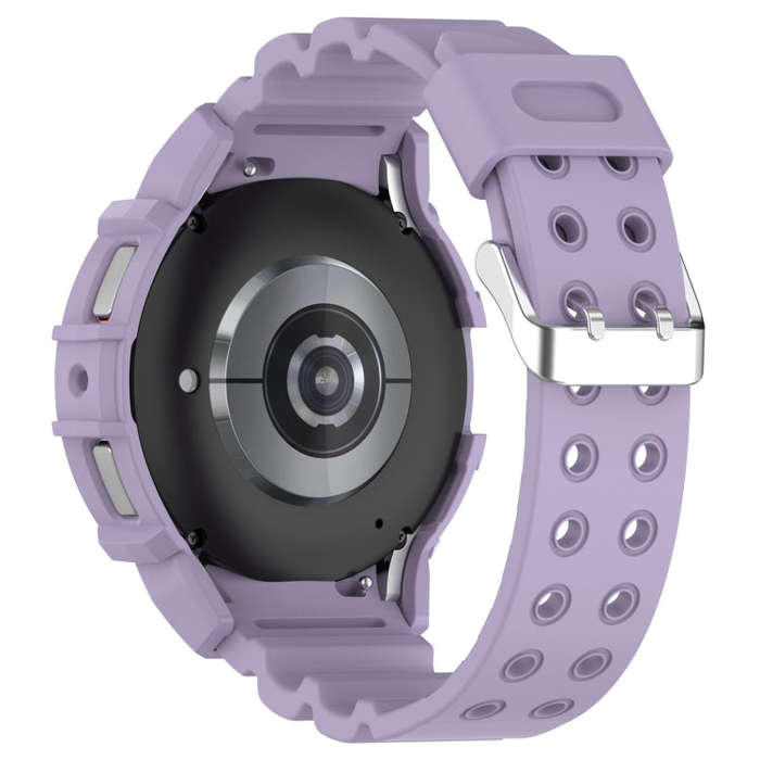 For Samsung Galaxy Watch 6 40mm Armor Silicone Watch Band + Watch Case Set(Purple)