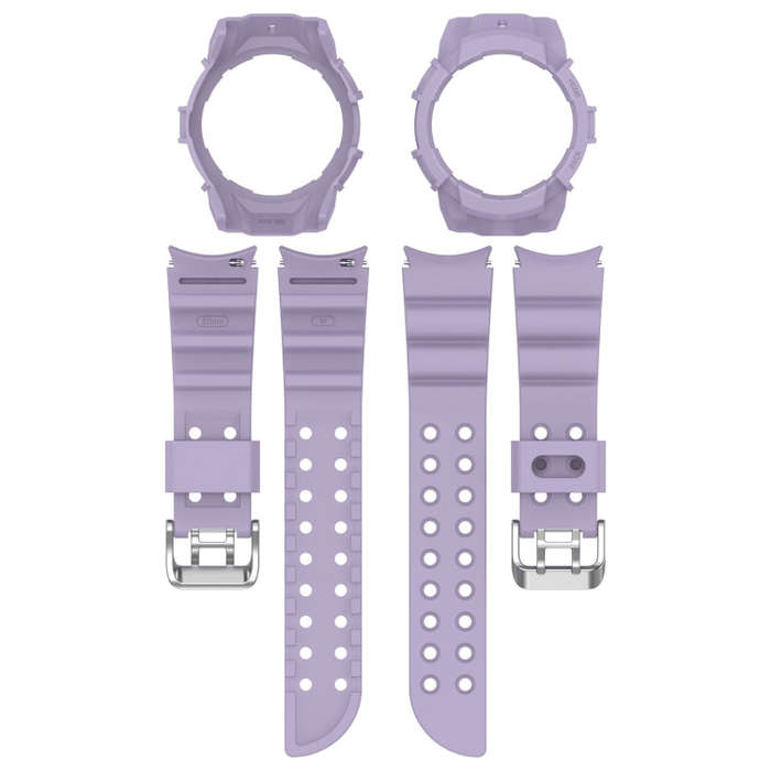 For Samsung Galaxy Watch 6 40mm Armor Silicone Watch Band + Watch Case Set(Purple)