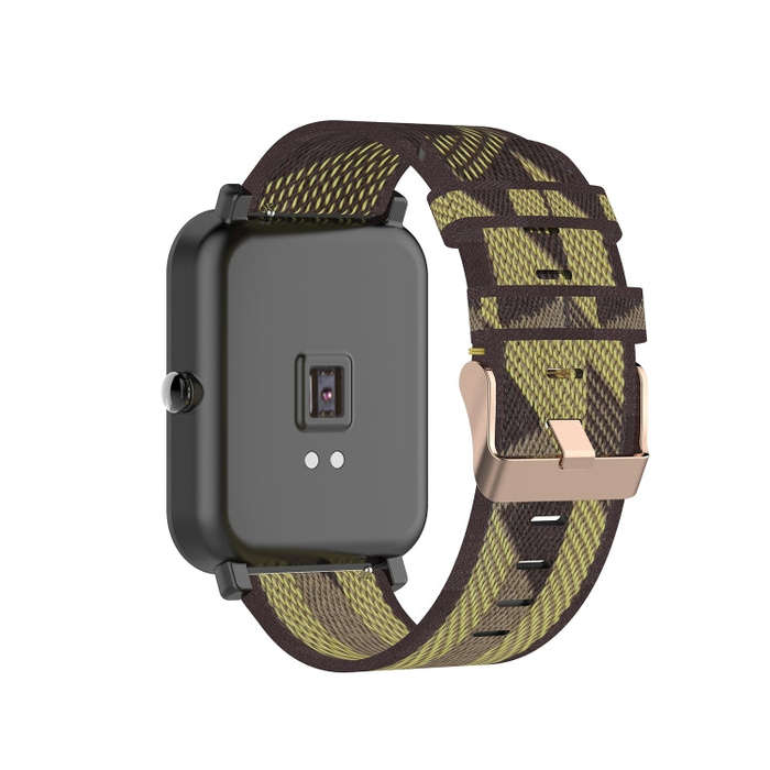 20mm Universal Stripe Weave Nylon Watch Band(Yellow)