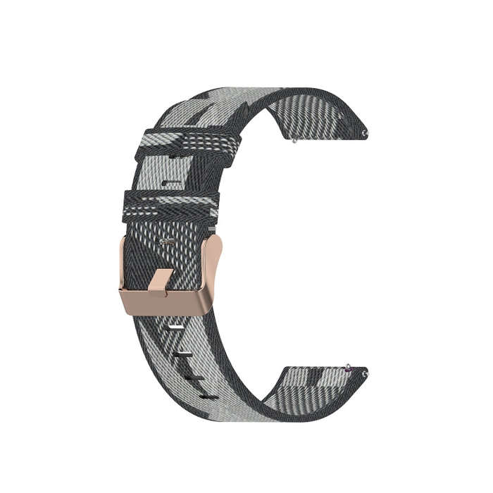20mm Universal Stripe Weave Nylon Watch Band(Grey)