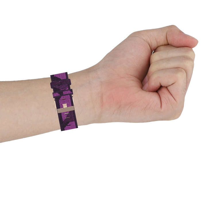 20mm Universal Stripe Weave Nylon Watch Band(Red)