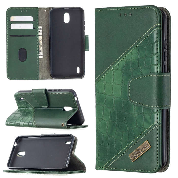 For Nokia 1.3 Matching Color Crocodile Texture Horizontal Flip PU Leather Case with Wallet & Hold...
