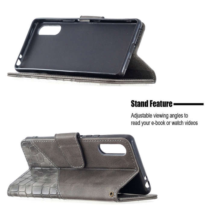 For Sony Xperia L4 Matching Color Crocodile Texture Horizontal Flip PU Leather Case with Wallet &...